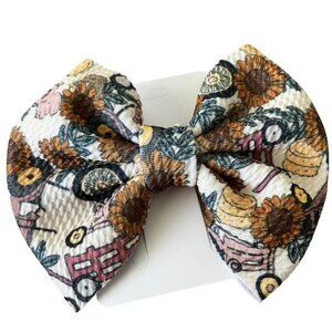 New 5" Farm Print Hair Bow